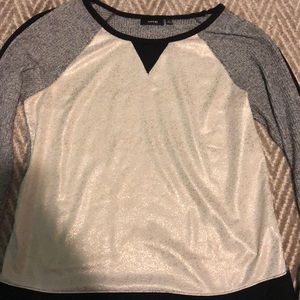 Gray and white long sleeve